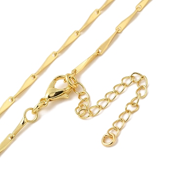 Brass Twist Link Chain Necklaces, Real 18K Gold Plated, 17.68 inch(44.9cm)