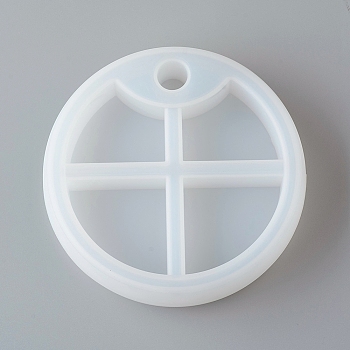 DIY 4 Compartments Round Layered Rotating Storage Box, Silicone Molds, for Epoxy Resin UV Resin Jewelry Making, White, 106x26.5mm, Fit for 15mm Plastic Stick, Inner Size: 35x40mm, 40x40mm
