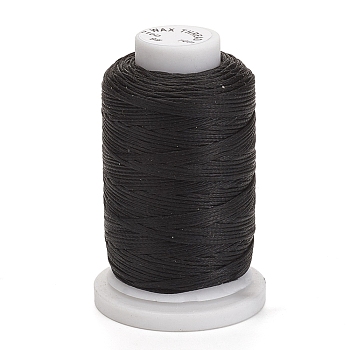 Waxed Polyester Cord, Flat, Black, 1mm, about 76.55 yards(70m)/roll