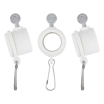 Plastic Flagpole Mounting Rings Set, Anti Wrap 360° Rotatable Ring with Carabiners, PapayaWhip, 78x52x27mm, Hole: 22.5mm