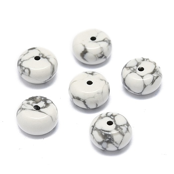 Natural Howlite Beads, Rondelle, 10x5.5mm, Hole: 1mm