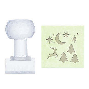 Clear Acrylic Soap Stamps, DIY Soap Molds Supplies, Rectangle, Tree, 60x37x37mm, Pattern: 34x34mm