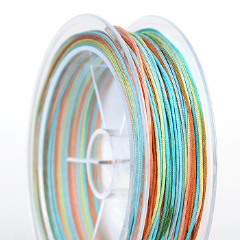 Gradient Color Nylon Thread, Chinese Knotting Cord, Segment Dyed, for Bracelet Necklace Making, Cyan, 0.8mm, about 27.34 Yards(25m)/Roll