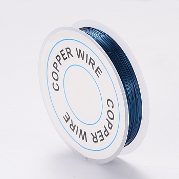 Round Craft Copper Wire, Steel Blue, 0.3mm, about 65.61 Feet(20m)/roll