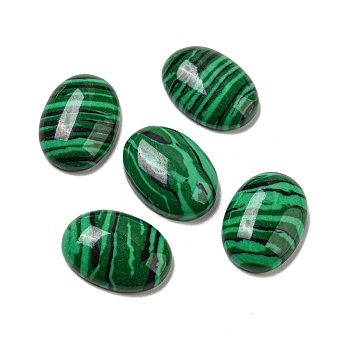 Synthetic Malachite Cabochons, Oval, 18x13x5mm