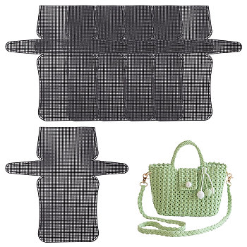 Plastic Mesh Canvas Sheets, Bag Bottom Shaper Pads, Purse Making Template, for Yarn Crochet, Embroidery Craft, Black, 335x355x1.3mm