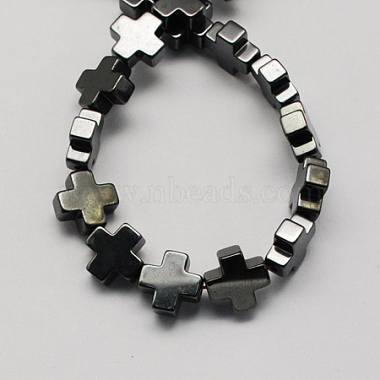 10mm Black Cross Non-magnetic Hematite Beads