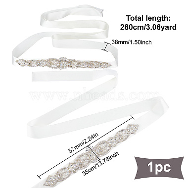 Fingerinspire Crystal Rhinestone Wedding Dress Belt(DIY-FG0002-48)-2