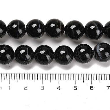Natural Black Agate Beads Strands(G-NH0020-B01-02)-5