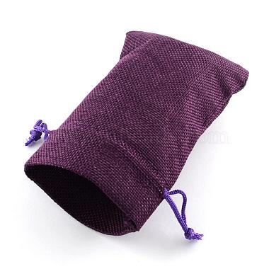 Polyester Imitation Burlap Packing Pouches Drawstring Bags(ABAG-R005-18x13-10)-2