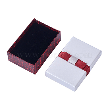 Kraft Cotton Filled Rectangle Cardboard Jewelry Set Boxes with Bowknot(CBOX-N006-03)-4