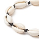 bracelet coquillage naturel et perles tressées turquoises synthétiques pour femme(BJEW-JB09245)-4