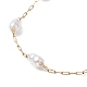 Glass Pearl Gourd Beaded Link Chain Anklet(AJEW-AN00532)-4
