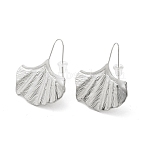 Non-Tarnish 304 Stainless Steel Ginkgo Leaf Dangle Earrings for Women, Stainless Steel Color, 22x27.5x2mm, Pin: 0.5mm(EJEW-K243-03P)