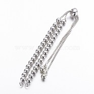 DanLingJewelry Brass Chain Bracelet Making, Slider Bracelets Making, Cadmium Free & Nickel Free & Lead Free, Platinum, 9 inch(230mm), Hole: 1.5mm(KK-DL0001-08P-NR)