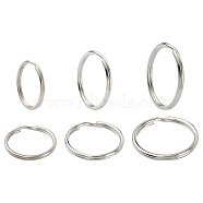 60Pcs 3 Styles Iron Split Key Rings, Keychain Findings, Platinum, 20~30x2~3mm, Inner Diameter: 17~26mm, 20pcs/style(IFIN-YW0003-34)