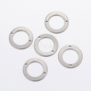 304 Stainless Steel Links connectors, Flat Round, Stainless Steel Color, 16x0.8mm, Hole: 1.2mm(X-STAS-P198-37)