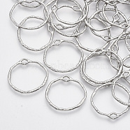 Alloy Open Back Bezel Pendants, For DIY UV Resin, Epoxy Resin, Pressed Flower Jewelry, Ring, Platinum, 21.5x22.5x1.5mm, Hole: 3x1.5mm(PALLOY-S121-82C-P)