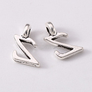 Tibetan Style Alloy Charms, Cadmium Free & Lead Free, Antique Silver, Letter.Z, Z: 10x6x1.5mm, Hole: 1.8mm(TIBEP-R361-01Z-AS-RS)