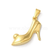 PVD Vacuum Plating 304 Stainless Steel Pendants, High Heel Charm, Golden, 21x30x5mm, Hole: 8x3.5mm(STAS-B069-16G)