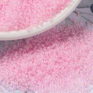 MIYUKI Round Rocailles Beads, Japanese Seed Beads, 15/0, (RR272) Pink Lined Crystal AB, 1.5mm, Hole: 0.7mm, about 5555pcs/10g(X-SEED-G009-RR0272)