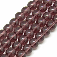 Glass Beads Strands, Round, Old Rose, 10mm, Hole: 1mm, about 33pcs/strand, 12 inch(GR10mm02Y)