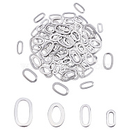 DICOSMETIC 120Pcs 4 Style 304 Stainless Steel Linking Rings, Oval, Stainless Steel Color, 30pcs/style(STAS-DC0004-29)