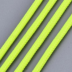 Luminous Polyester Braided Cords, Green Yellow, 3mm, about 100yard/bundle(91.44m/bundle)(OCOR-T015-01M)