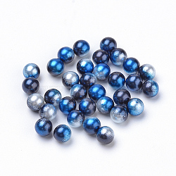 Rainbow Acrylic Imitation Pearl Beads, Gradient Mermaid Pearl Beads, No Hole, Round, Midnight Blue, 8mm, about 2000pcs/bag(OACR-R065-8mm-11)