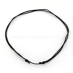 Waxed Cotton Cord Necklace Making, Adjustable Length, Black, 18.9 inch~38.5 inch(X-NJEW-R186-03)