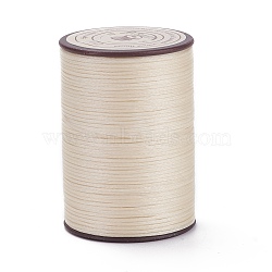 Flat Waxed Polyester Thread String, Micro Macrame Cord, for Leather Sewing Stitching, Old Lace, 0.8~0.9x0.3mm, about 109.36 Yards(100m)/Roll(YC-D004-01-002)