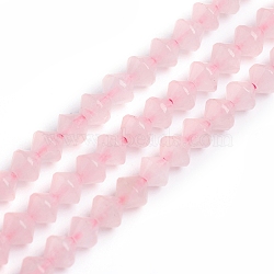 Natural Rose Quartz Beads Strands, Bicone, 3.9~4x4mm, Hole: 0.8mm, about 99pcs/strand, 15.16 inch(38.5cm)(G-E560-E07-4mm)