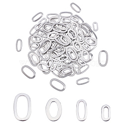120Pcs 4 Style 304 Stainless Steel Linking Rings, Oval, Stainless Steel Color, 30pcs/style(STAS-DC0004-29)