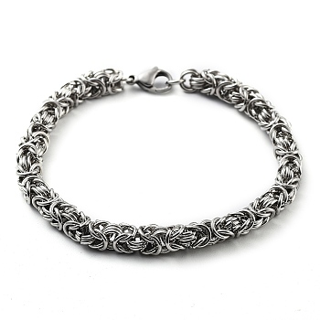 304 Stainless Steel Rope Chain Bracelet, Stainless Steel Color, 8-1/2 inch(21.7cm)