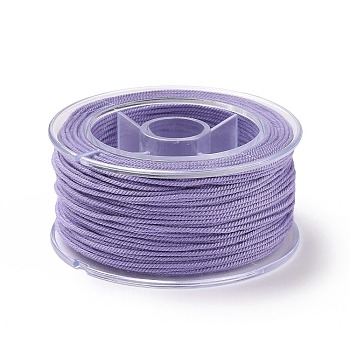 Macrame Cotton Cord, Braided Rope, with Plastic Reel, for Wall Hanging, Crafts, Gift Wrapping, Lilac, 1.2mm, about 26.25 Yards(24m)/Roll