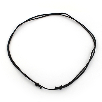 Waxed Cotton Cord Necklace Making, Adjustable Length, Black, 18.9 inch~38.5 inch