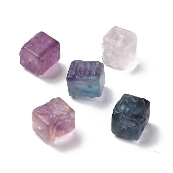 Natural Fluorite Beads, Cube, 12.5~13x12.5~13x12.5~13mm, Hole: 1.4mm