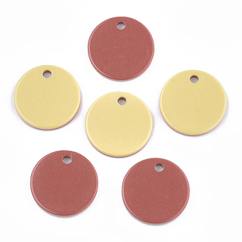 Resin Pendants, Flat Round, Red, 25x3mm, Hole: 3mm