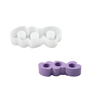 DIY Candlesticks Silicone Molds, for Candle Making, White, Heart, 5.3x13.4x2.75cm, Inner Diameter: 2.2cm