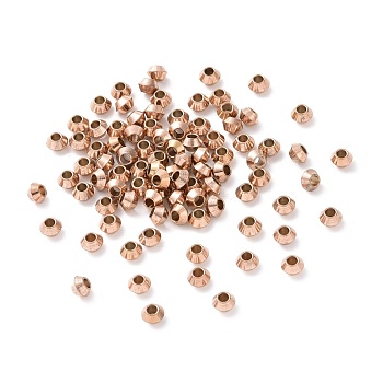 Ion Plating(IP) 202 Stainless Steel Beads, Rondelle, Rose Gold, 4x2.5mm, Hole: 1.5mm