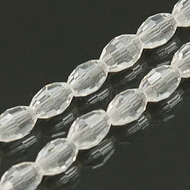 6mm Clear Oval Glass Beads