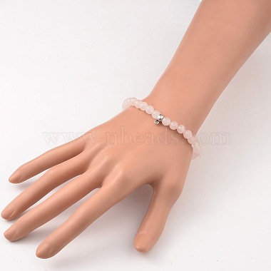 Round Natural Gemstone Beaded Stretch Bracelets(BJEW-JB02147)-3