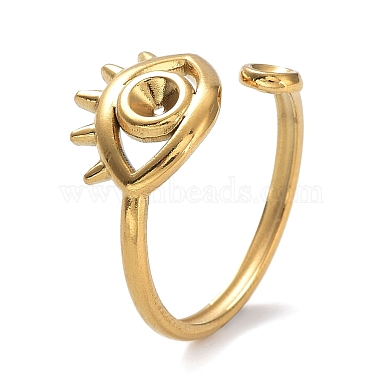 Real 18K Gold Plated Eye 304 Stainless Steel Ring Components