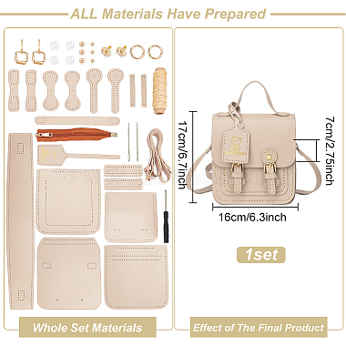 Kit para hacer bolsos cruzados de cuero sintético para coser DIY para mujer(DIY-WH0386-86C)-2