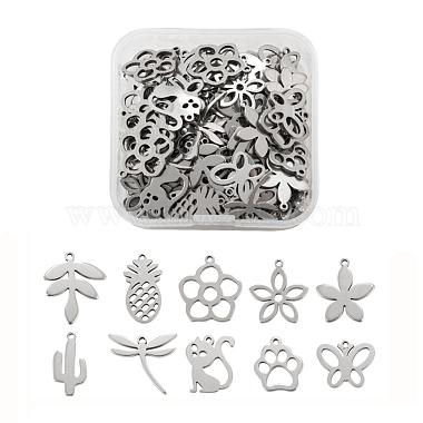 100 pièces 10 style 304 pendentifs en acier inoxydable(STAS-LS0001-39)-2