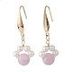 Round Natural Kunzite & Shell Pearl Beads Dangle Earring(EJEW-TA00038-02)-3