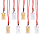 16Pcs 2 Colors Gold Foil Rabbit Pendant Necklaces Set with Red Ropes(NJEW-CA0001-08)-6