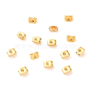 Brass Friction Ear Nuts, Long-Lasting Plated, Real 18K Gold Plated, 4.5x6x3mm, Hole: 0.9mm(X-KK-F824-022G)