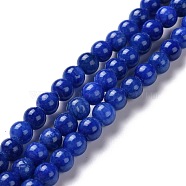 Natural Mashan Jade Round Beads Strands, Dyed, Midnight Blue, 8mm, Hole: 1mm, about 51pcs/strand, 15.7 inch(G-D263-8mm-XS09)