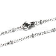 304 Stainless Steel Rolo Chains Necklaces, with Lobster Claw Clasps, Stainless Steel Color, 17.7 inch(45cm)(NJEW-O083-B-07P)